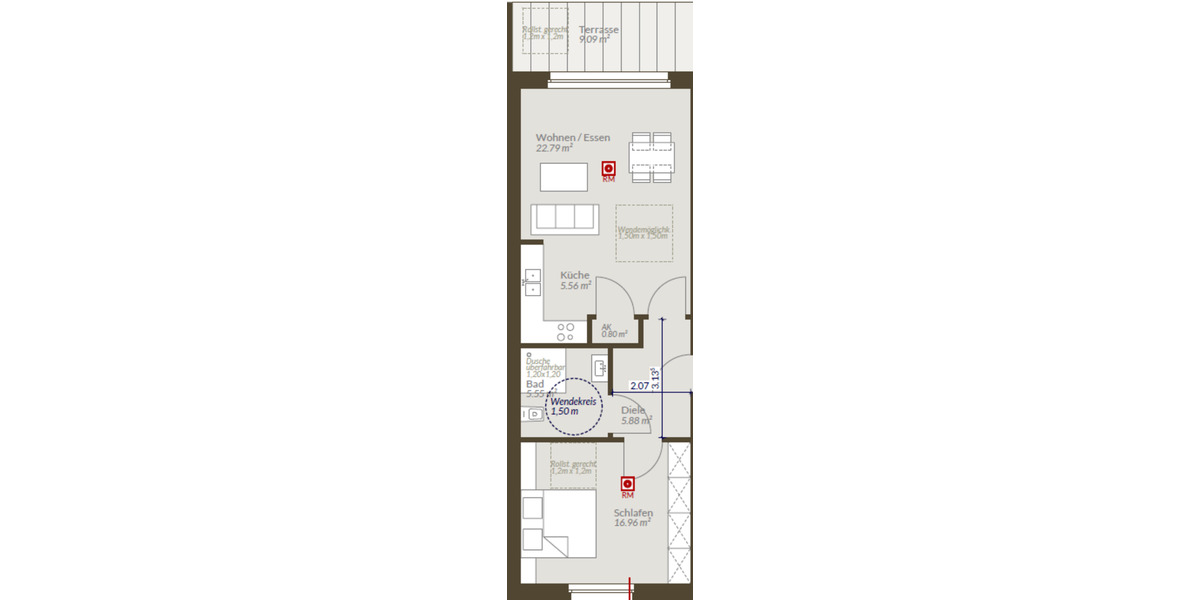 Neubau 2024 | Barrierefreie 2-Zimmer-EG-Wohnung mit Terrasse & Stellplatz in Moers-Kapellen 2 zimmer
