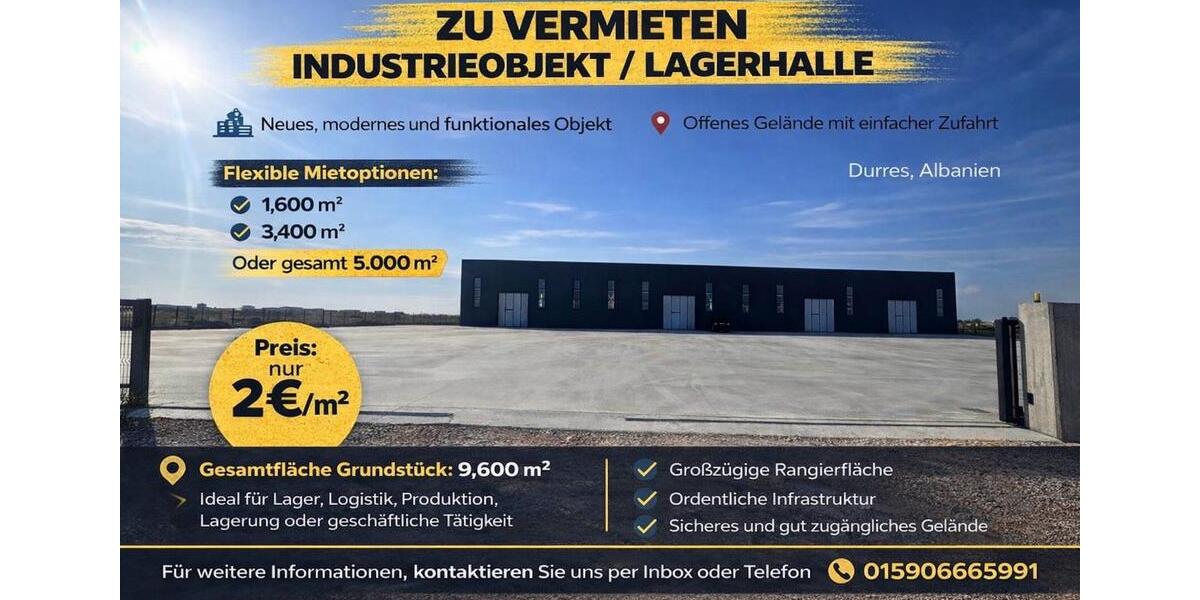 Industriehalle zu vermieten- IN ALBANIEN zimmer