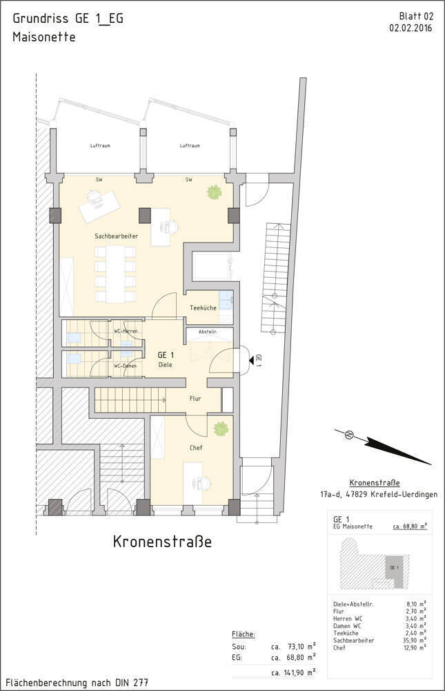 Bürofläche in Krefeld Uerdingen direkt am Rhein
