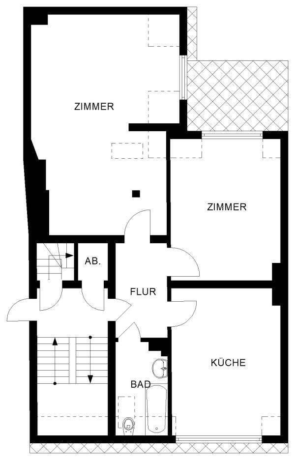 Groß - Günstig - Zentral - schöne DG-Wohnung 2 zimmer