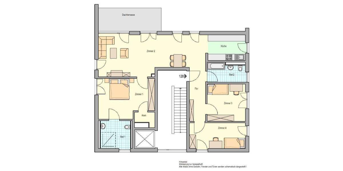 Große 4,5-Raum-Wohnung mit Dachterrasse 4 zimmer