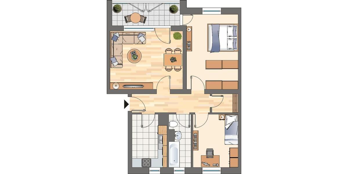 Etagenwohnung Castrop-Rauxel Deinighausen - 3.5 Zimmer, 69 m&sup2;, 519&euro; | Angebot:26057744