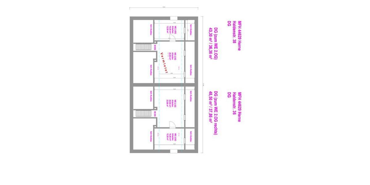 Etagenwohnung Herne Baukau - 3 Zimmer, 84 m&sup2;, 700&euro; | Angebot:26267501