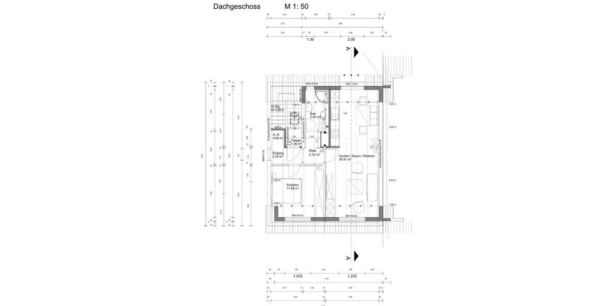 Dachgeschoßwohnung Essen Stadtbezirk IV - 2 Zimmer, 53 m&sup2;, 470&euro; | Angebot:27621915