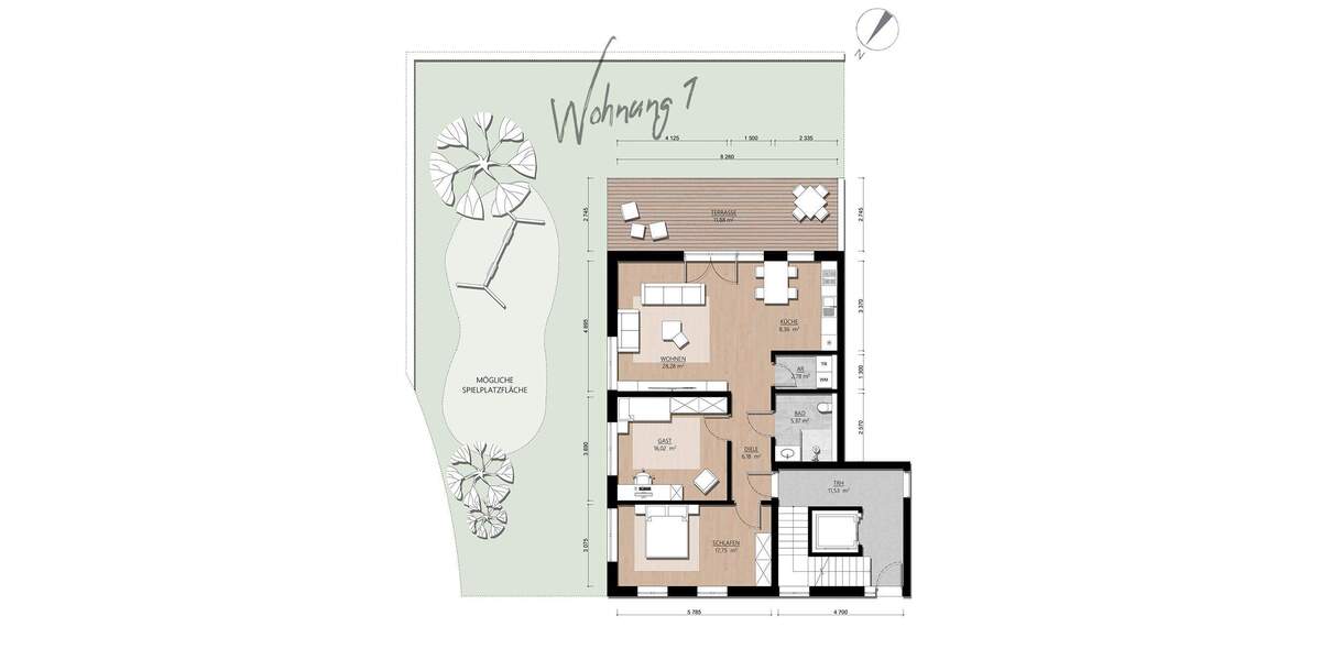 Etagenwohnung Velbert Nierenhof - 3 Zimmer, 96 m&sup2;, 399.000&euro; | Angebot:25670369
