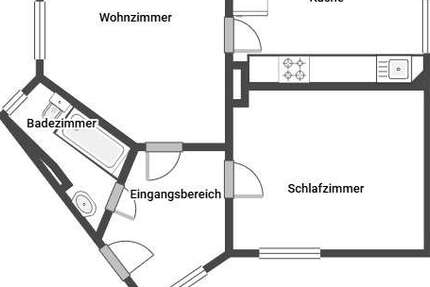Wohnung zum Mieten in Bochum 369 € 44.45 m² 2 zimmer