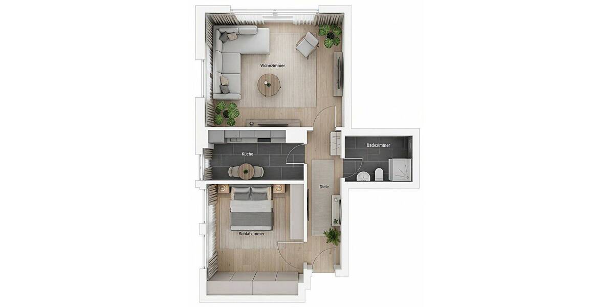 Etagenwohnung Gelsenkirchen Resse - 2 Zimmer, 51 m&sup2;, 494&euro; | Angebot:26926613