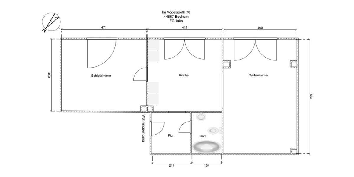 Renovierte Erdgeschosswohnung in BO-Westenfeld 2.5 zimmer