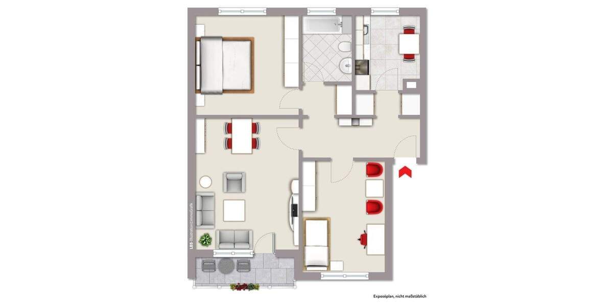 Etagenwohnung Essen Bochold - 3 Zimmer, 77 m&sup2;, 119.000&euro; | Angebot:25532611