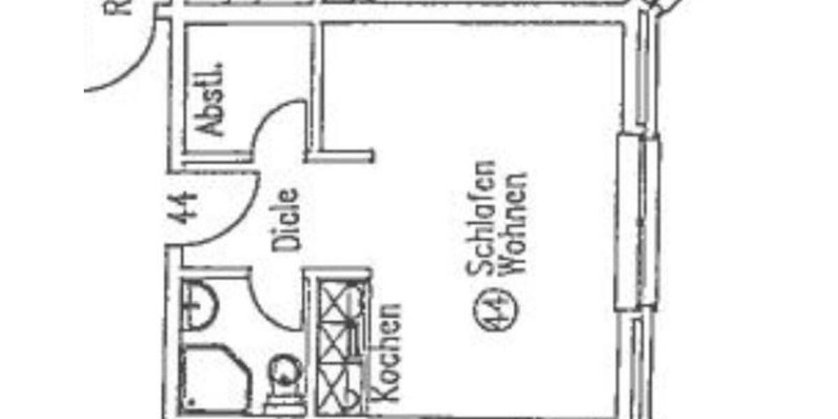 Etagenwohnung Witten - 1 Zimmer, 25 m&sup2;, 290&euro; | Angebot:25418928