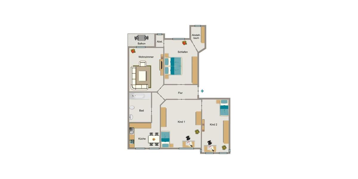Etagenwohnung Bochum Bochum-Ost - 4.5 Zimmer, 103 m&sup2;, 975&euro; | Angebot:26227977