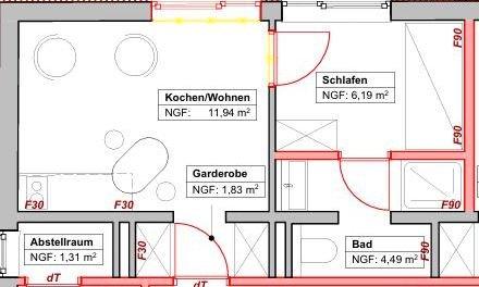 Etagenwohnung Hattingen - 2 Zimmer, 27 m&sup2;, 365&euro; | Angebot:26560398