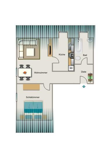 Dachgeschoßwohnung Bottrop Batenbrock - 1.5 Zimmer, 33 m&sup2;, 280&euro; | Angebot:26527108
