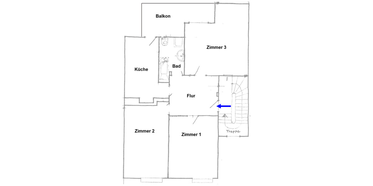 Dachgeschoßwohnung Essen Stadtbezirk II - 3 Zimmer, 95 m&sup2;, 995&euro; | Angebot:25444023