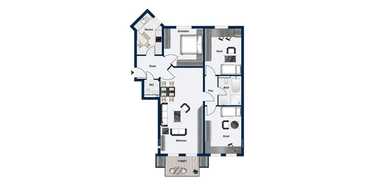 Etagenwohnung Duisburg / Rahm Rahm - 4 Zimmer, 108 m&sup2;, 329.000&euro; | Angebot:24875480