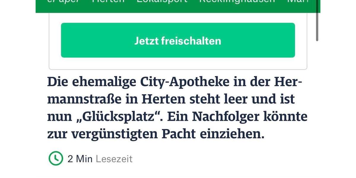 Glücksplatz für günstige Pacht, Ladenlokal Herten-Mitte zimmer