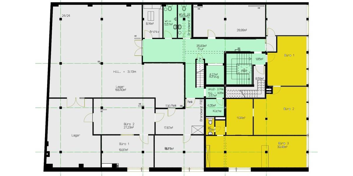 Büro 100m² neu gestrichen mit Parkplätzen zimmer
