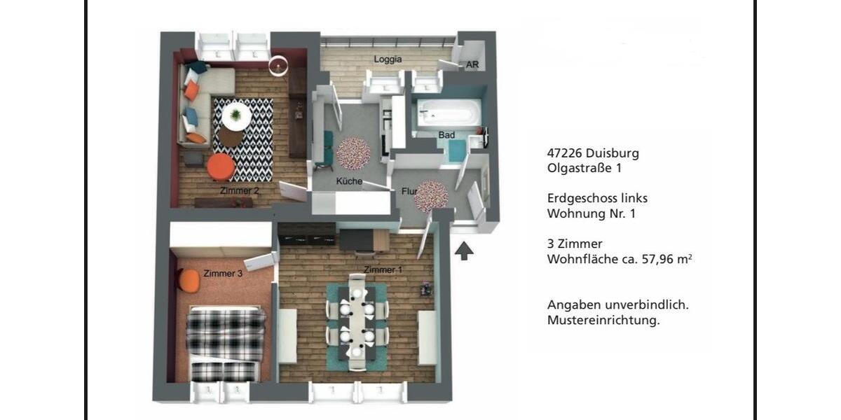 Provisionsfreie Wohnung 3,5 Zimmer, Balkon, vermietet 3.5 zimmer
