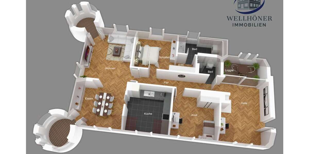 Etagenwohnung Duisburg Duisburg-Mitte - 3 Zimmer, 126 m&sup2;, 1.295&euro; | Angebot:24494716