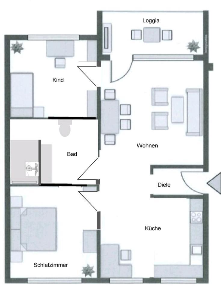Helle 3-Zimmer-Wohnung ab 01.08.2025 zu vermieten
