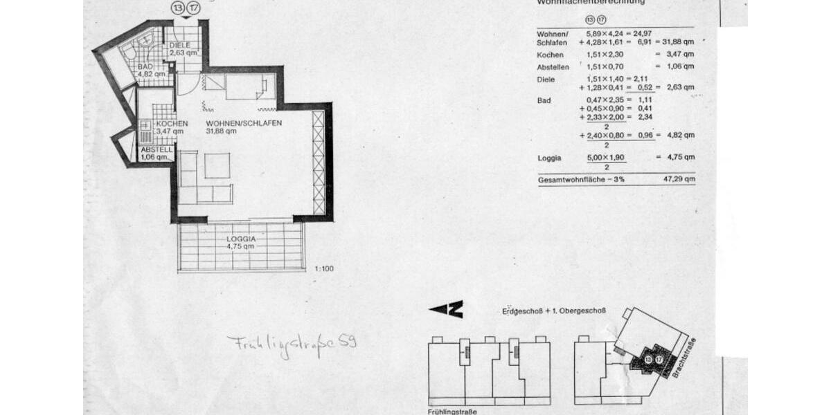 Erdgeschoßwohnung Essen Stadtbezirk IX - 1.5 Zimmer, 47 m&sup2;, 173.500&euro; | Angebot:27133084