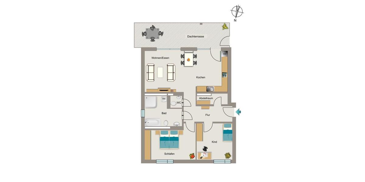 Etagenwohnung Bochum Wiemelhausen - 3 Zimmer, 104 m&sup2;, 1.459&euro; | Angebot:26139257