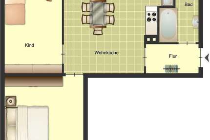 Wohnung Duisburg Huckingen - 2 Zimmer, 51 m&sup2;, 469&euro; | Angebot:26865006