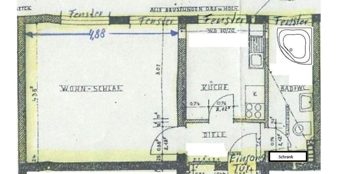 Etagenwohnung Gelsenkirchen Buer - 1 Zimmer, 38 m&sup2;, 380&euro; | Angebot:25611905
