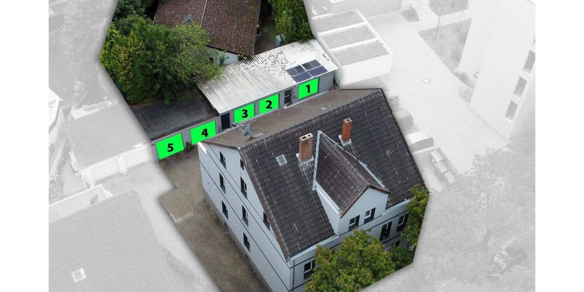 Einfamilienhaus + Mehrfamilienhaus - 7 Einheiten - 5 Garagen - freistehend 1 zimmer
