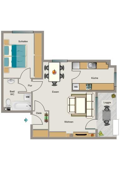 Die passende Wohnung von VIVAWEST mit Wohnberechtigungsschein. 2 zimmer