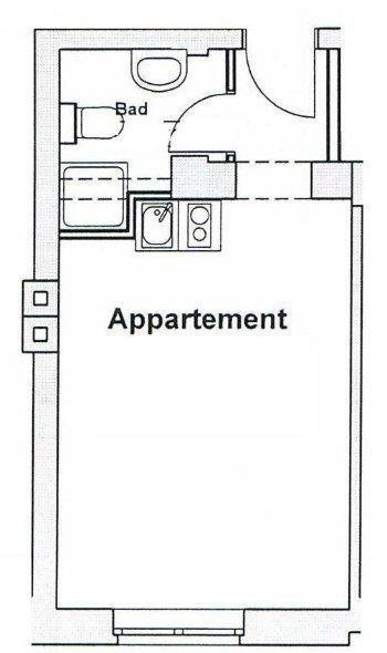 Etagenwohnung Bochum Bochum-Nord - 1 Zimmer, 20 m&sup2;, 340&euro; | Angebot:26321237