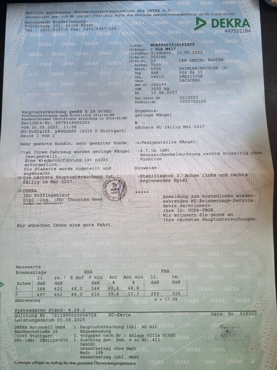 Mercedes-Benz sprinter 311 209.349 km 15.000 € Gladbeck 45964