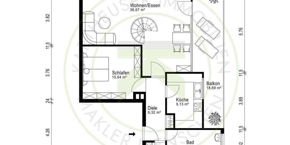Etagenwohnung Heiligenhaus - 4 Zimmer, 103 m&sup2;, 1.135&euro; | Angebot:26056521