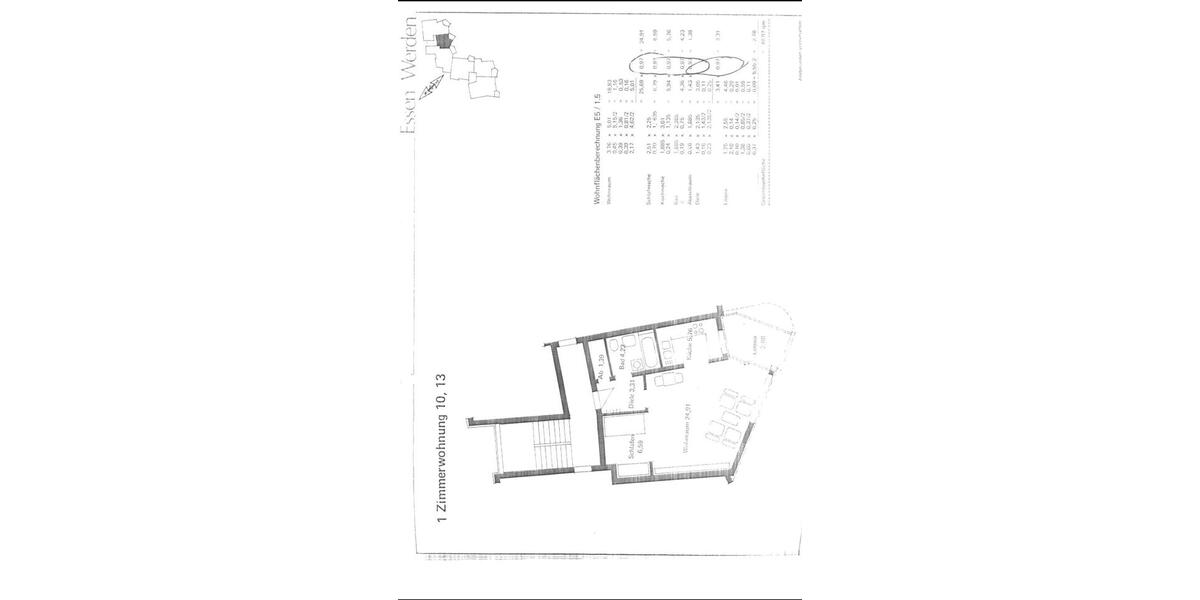 Etagenwohnung Essen Stadtbezirk IX - 1.5 Zimmer, 49 m&sup2;, 160.000&euro; | Angebot:26330146