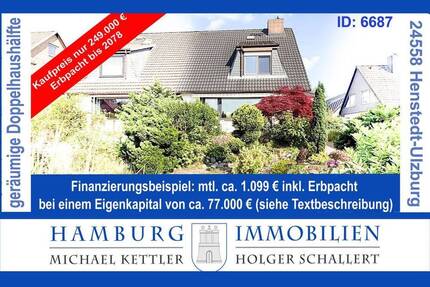Doppelhaushälfte - ca. 109 m² Wohnfläche - ca. 647 m² Grundstück - in 24558 Henstedt-Ulzburg