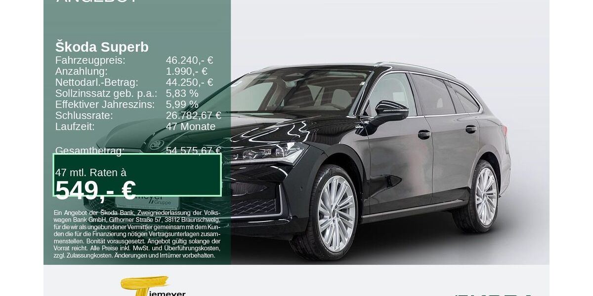 Skoda Superb 6.410 km 44.980 € Bochum 44809