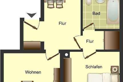 Wohnung Ratingen West - 2 Zimmer, 65 m&sup2;, 739&euro; | Angebot:26729406