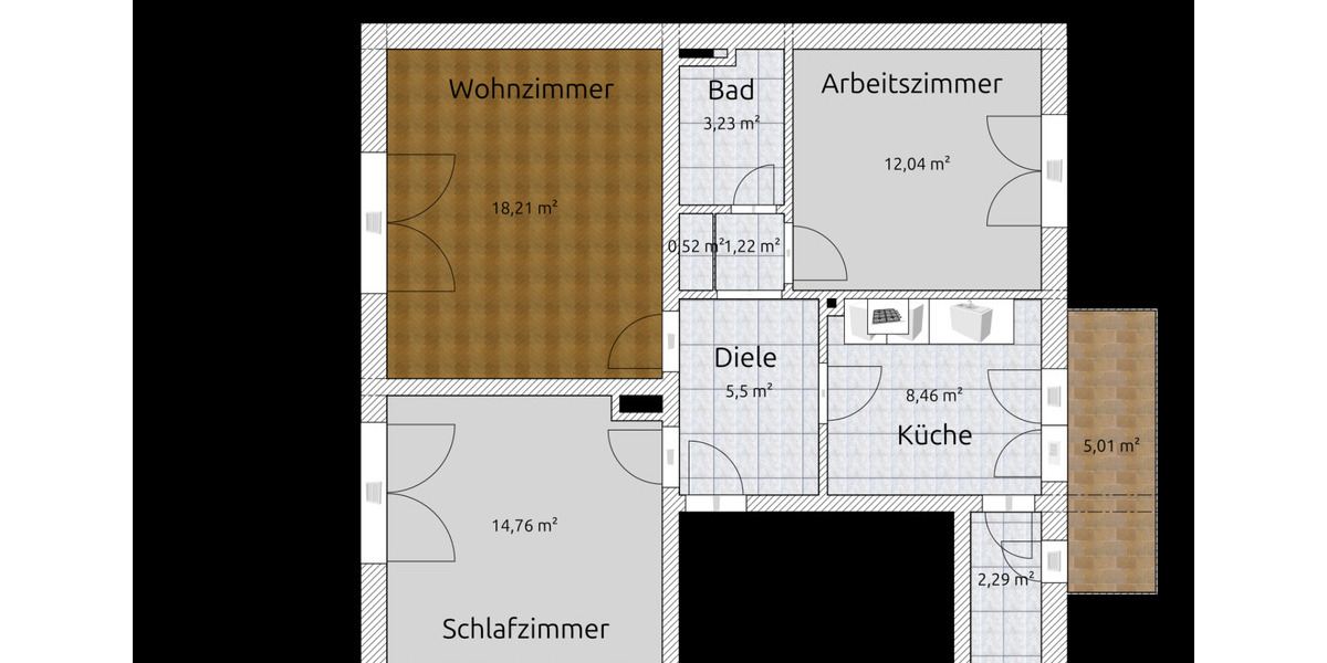 Dinslaken - 3,5-Zimmer Wohnung im 1. OG mit Balkon 3 zimmer