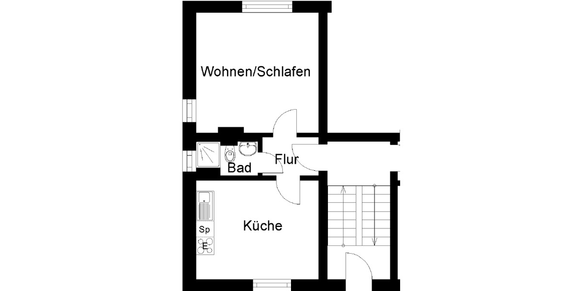 Erdgeschoßwohnung Herne Wanne-Bickern - 1.5 Zimmer, 37 m&sup2;, 248&euro; | Angebot:26351221