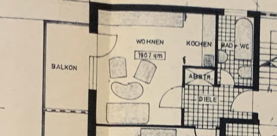 Teilmöbliertes Apartment in Witten Heven mit Balkon 1 zimmer