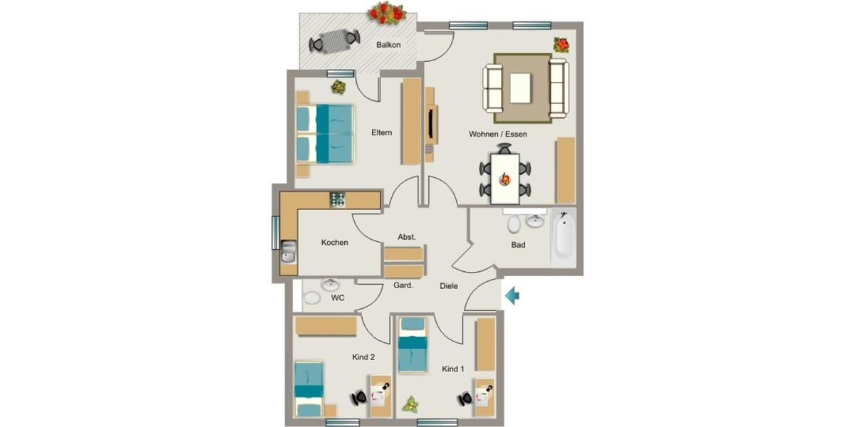 Wir vermieten Platz für die ganze Familie 4 zimmer