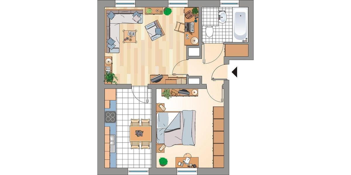 Erdgeschoßwohnung Gelsenkirchen Resse - 3 Zimmer, 47 m&sup2;, 379&euro; | Angebot:25233598