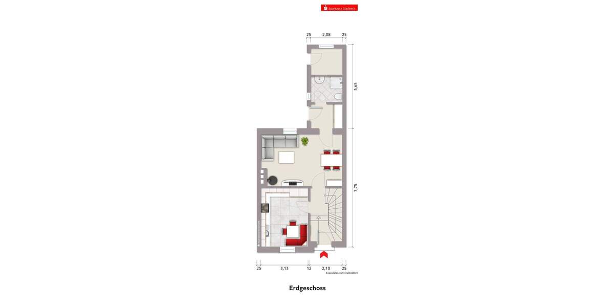 Reihenmittelhaus Gladbeck Schultendorf - 3 Zimmer, 80 m&sup2;, 220.000&euro; | Angebot:25190759