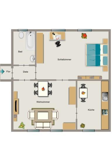 Erdgeschoßwohnung Gelsenkirchen Gelsenkirchen-Mitte - 2.5 Zimmer, 42 m&sup2;, 314&euro; | Angebot:26343782