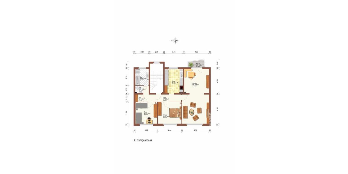 Etagenwohnung Oberhausen Alt-Oberhausen - 4 Zimmer, 103 m&sup2;, 1.300&euro; | Angebot:25320593