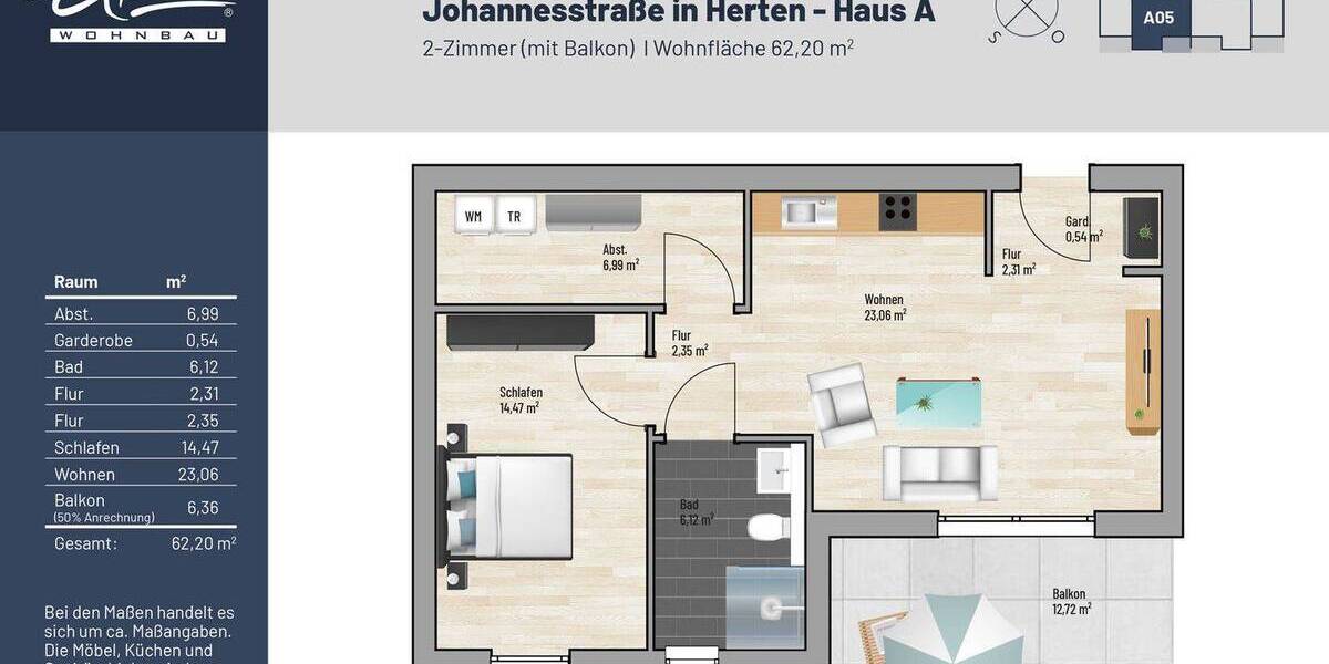 *NEUBAU* 2-Zimmer-Wohnung mit Balkon 2 zimmer