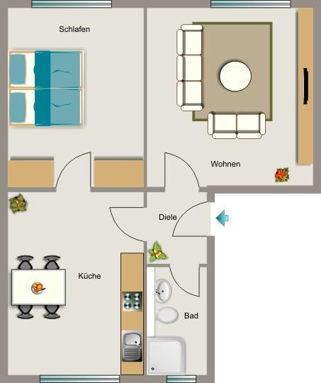 Wohnen in Stadtnähe 2 zimmer