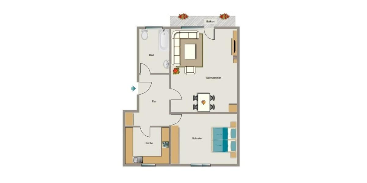 Etagenwohnung Recklinghausen Berghausen - 2.5 Zimmer, 61 m&sup2;, 301&euro; | Angebot:25409530