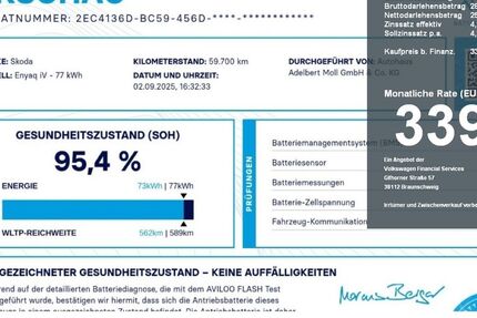 Skoda Enyaq 56.011 km 32.940 € Düsseldorf 40474
