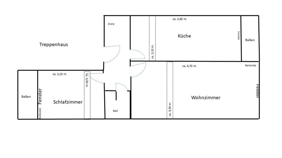 Etagenwohnung Bottrop Ebel - 2.5 Zimmer, 46 m&sup2;, 82.000&euro; | Angebot:26535163